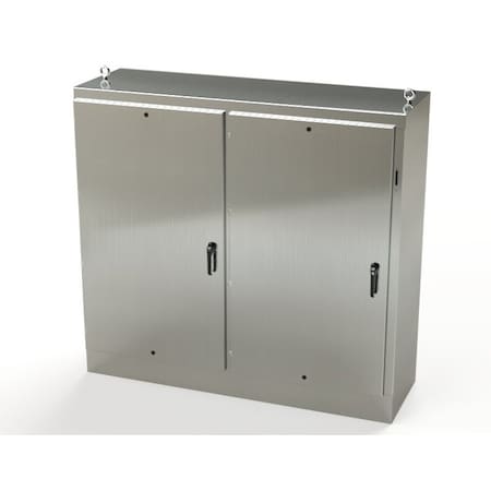 Saginaw Control & Engineering 3 Point Latch with Coinproof/Padlock Handle Electrical Enclosures, 72 in H, 24 in D, 77-3/4 in W SCE-72XM7824SS